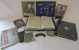 RAF badges, Royal engineers job analysis book, aircraft classified book, Royal Observer Corps