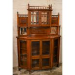 Victorian chiffonier/display sideboard with mirror back & top gallery L121cm D 34cm Ht 180cm