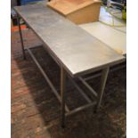 Stainless steel catering preparation table L183cm W 46cm