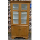 Painted Georgian corner cupboard with replacement handles Ht 195cm W 97cm