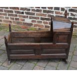 18th century & later oak panel child's cot