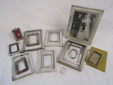 Collection of silver picture frames and engraved pendant - total weight of loose frames and