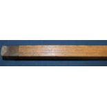 Vintage wooden and brass mounted brewery measure / dip rod stamped Barthes Roberts Ltd with