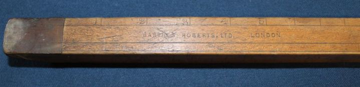 Vintage wooden and brass mounted brewery measure / dip rod stamped Barthes Roberts Ltd with