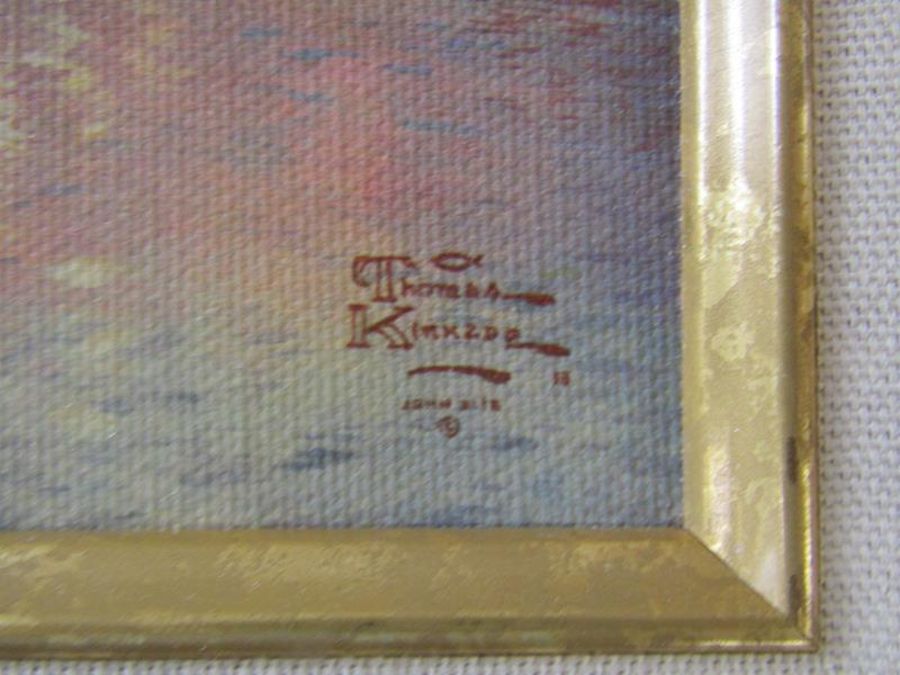 Thomas Kinkade print I2000 edition 'Hometown Lake' approx. 34.5cm x 39.5cm also Thomas Kinkade ' - Image 8 of 9