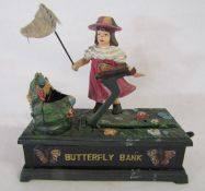 Cast money box 'Butterfly Bank'