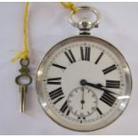 Claypoole & Sons, Market Place, Boston silver pocket watch with key