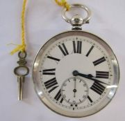 Claypoole & Sons, Market Place, Boston silver pocket watch with key