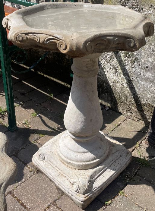 Concrete baluster bird bath