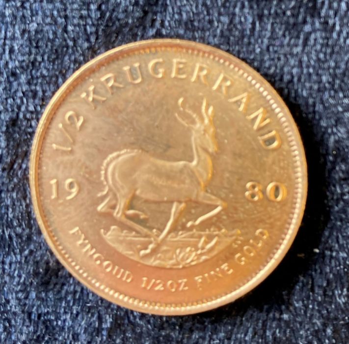 1980 half Krugerrand gold coin