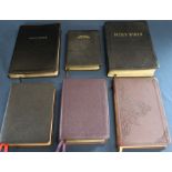 6 leather bound bibles - as new including Thomas Nelson, Collins & Cambridge publishers