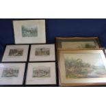 Set of four hand coloured hunting prints in Hogarth frames "The Cream of Leicestershire" by John