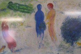 Marc Chagall modernist figural lithographic print published in New York printed in West Germany -