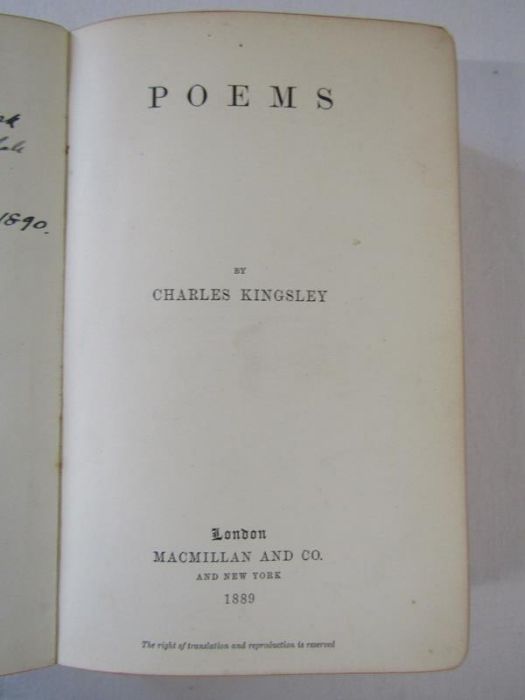 Kingsley 'Poems' published by Macmillan & Co New York inscribed Emily Harris in grateful - Image 6 of 18