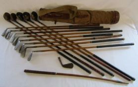 Vintage hickory shaft golf clubs includes - Cann & Taylor, Anderson & Forgan, William Gibson, F.H