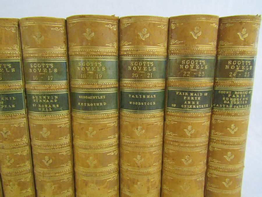 Leather bound Scott's Novels 1-25 'Waverley or 'tis 60 years since' by Sir Walter Scott and - Image 4 of 8