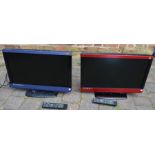 2 small Tecknika 23-231BR TV/DVD players
