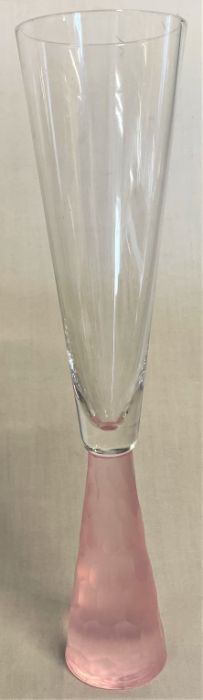 3 boxed sets of pink Artland Prescott collection lead-free crystal champagne flutes - Image 2 of 2