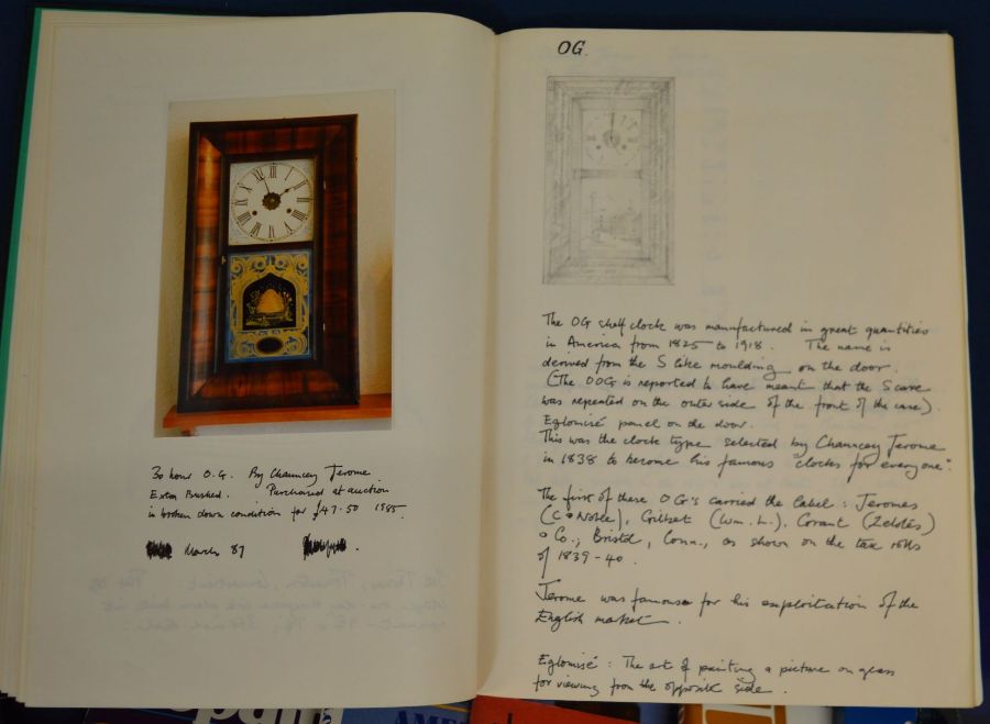Large number of clock & clock repair books, auction catalogues & a hand written study of American - Image 2 of 3