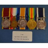 Group of five medals awarded to Charles Day originally from Louth - China 1900, 1914-15 Star,