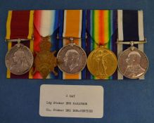 Group of five medals awarded to Charles Day originally from Louth - China 1900, 1914-15 Star,
