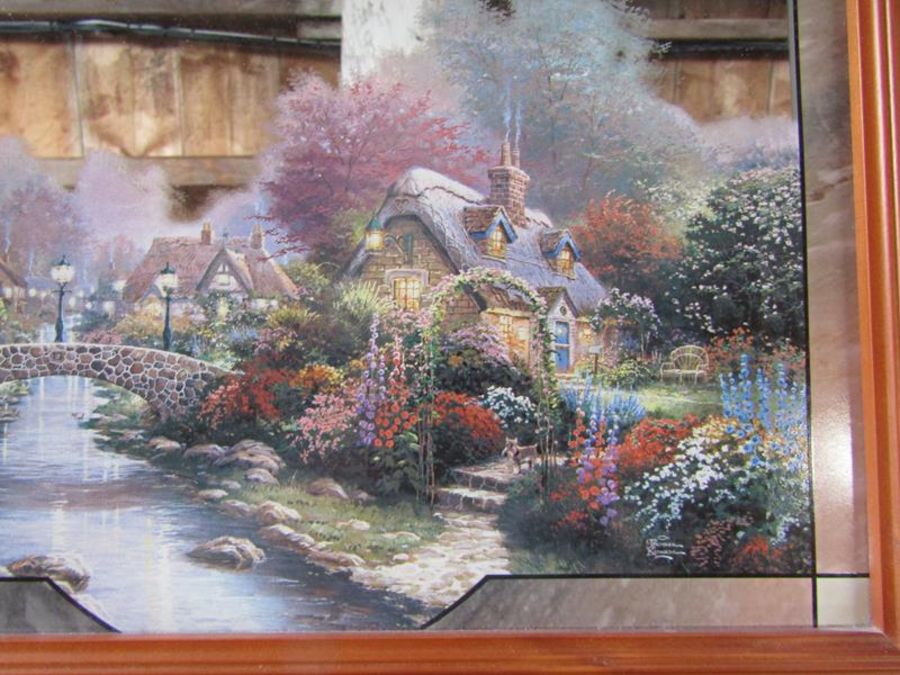 Thomas Kinkade print I2000 edition 'Hometown Lake' approx. 34.5cm x 39.5cm also Thomas Kinkade ' - Image 4 of 9