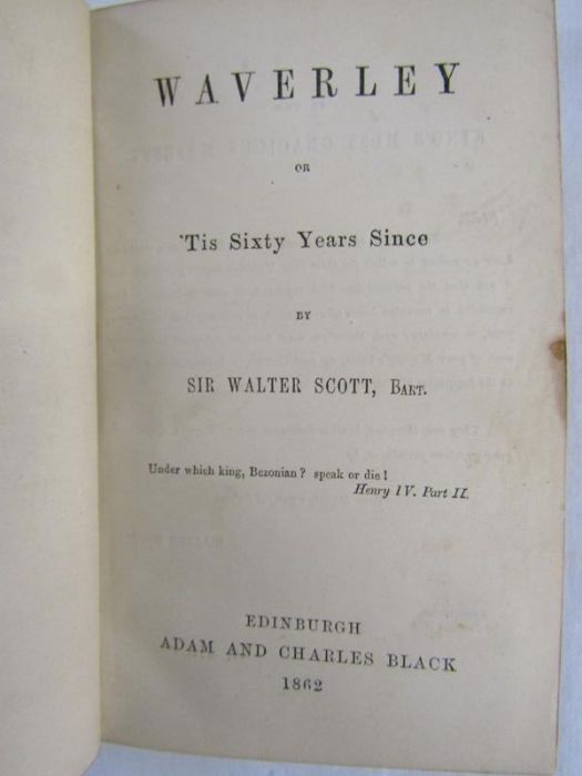 Leather bound Scott's Novels 1-25 'Waverley or 'tis 60 years since' by Sir Walter Scott and - Image 7 of 8
