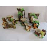 10 pieces of Hornsea Fauna ware includes vases and planters