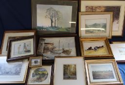 Small framed watercolour depicting St James Church from Manby Road by Tom Brooker 31cm x 26.5cm, oil