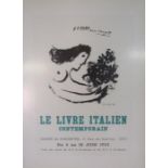 Marc Chagall plate signed lithographic print 'Le Livre Italien Contemporain' Galerie Des