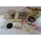 Collection of fabric bindings and edgings also handmade bags