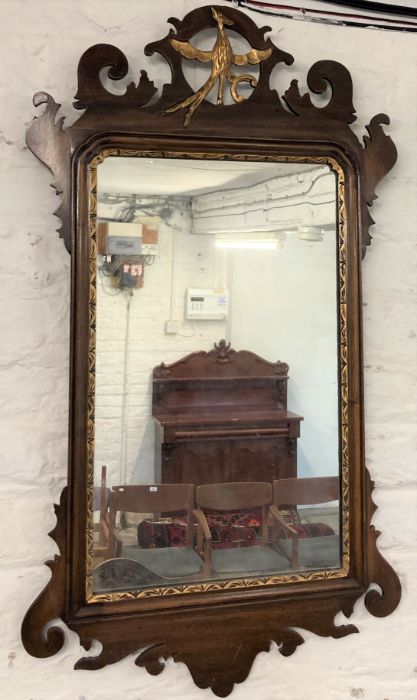 Chippendale style mahogany wall mirror Ht 89cm W 49cm