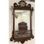 Chippendale style mahogany wall mirror Ht 89cm W 49cm