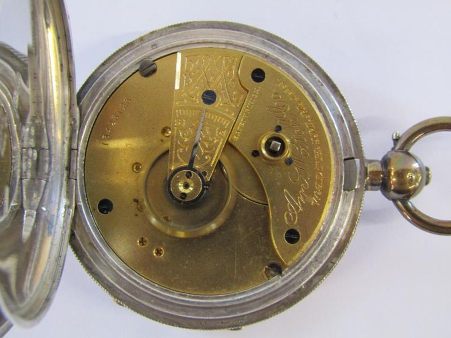 AM Watch Co, Waltham  2.5ozt silver pocket watch - Image 6 of 8