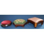 3 decorative antique foot stools