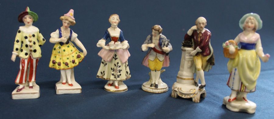 Selection of miniature porcelain figures many marked with a gold anchor - Image 3 of 5