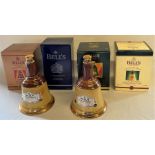 2 70cl Bells Wade Decanters with damage to seals, Bells 70cl Extra Special Old Scotch Whisky Limited