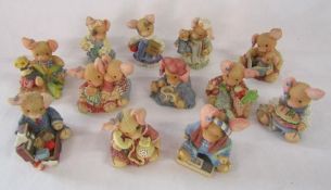 12 1994 Enesco pigs from the 'This Little Piggy' range designed by Mary Rhyner-Nadig