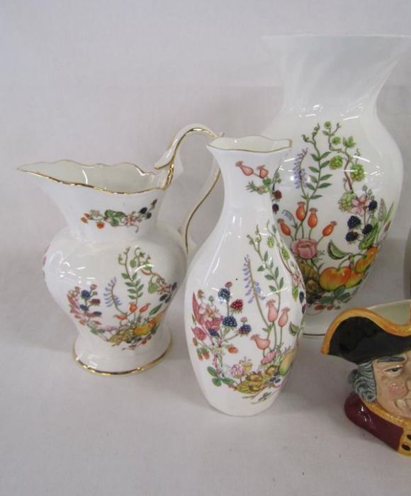 Aynsley Somerset vases and jug, Royal Doulton 'Town Crier' and 'Rip Van Winkle' miniature - Image 2 of 3