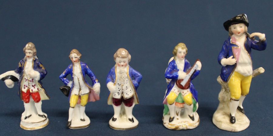 Selection of miniature porcelain figures many marked with a gold anchor - Image 4 of 5