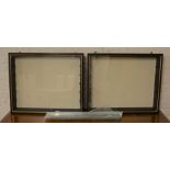 Pair of wall hanging display cabinets with 5 glass shelves each. 64cm by 53cm