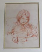 Gilt framed conte crayon sketch "Julia" by Enaid Jones (1888-1978) 27.5cm x 32.5cm