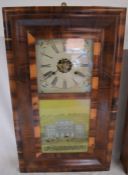 19th century American wall clock by E N Welch with 30 hour twin weight movement with glass panel