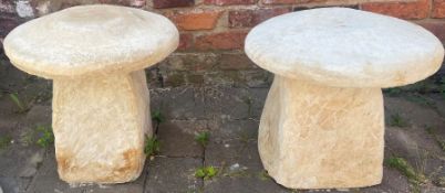 2 concrete staddle stones