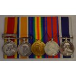 Group of five medals awarded to F J Martin 187497: China 1900 with Relief of Pekin clasp, British