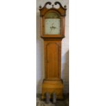Early 19th century 8 day longcase clock by J Penistan of Horncastle with painted Nelson & battle