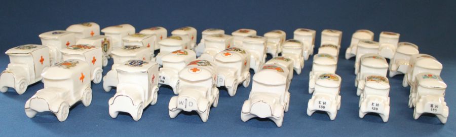 37 crested china ambulances including Arcadian, Clifton, Shelley, Triood, Coronet Ware, Waterfall - Image 5 of 7