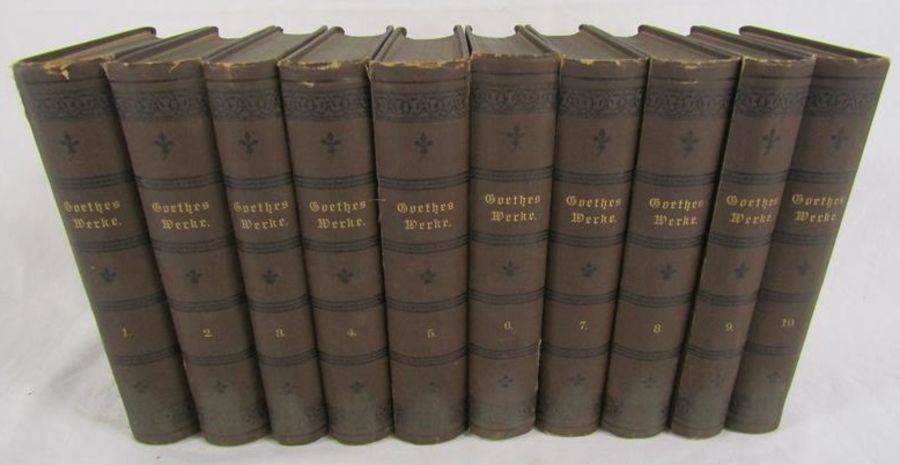 Goethe's Werke volumes 1-10 issued by Ludwig Geiger published in Berlin with handwritten inscription