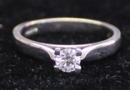 Platinum & 0.26ct solitaire diamond ring, clarity si1, colour G, 5.2g size N