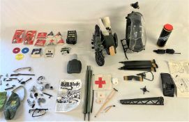 Action Man Helicopter (damage to windshield) with parts list and Action Man dispatch motorbike